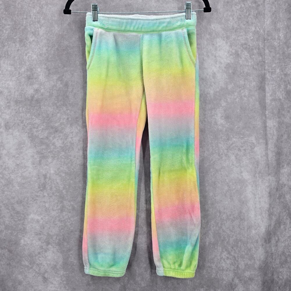 SO Pink Rainbow Boho Pull‎ On Fleece Joggers Toddler Pants Girls M Medium